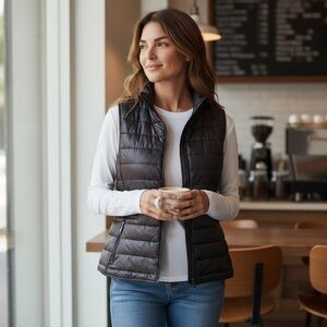 NWOT Lafayette 148 Women’s Lightweight Puffer Quilted Vest‎ Fall Transition Warm